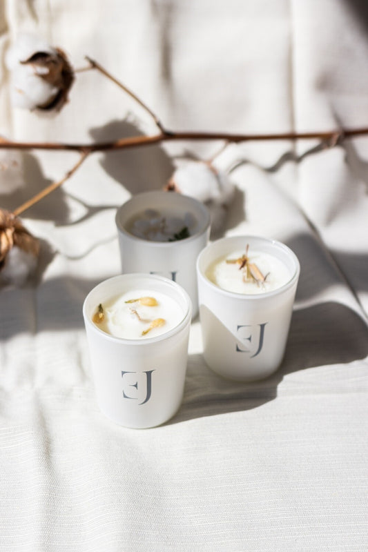 Geurkaarsen Manifest - set van 3 - Wit met Kristal