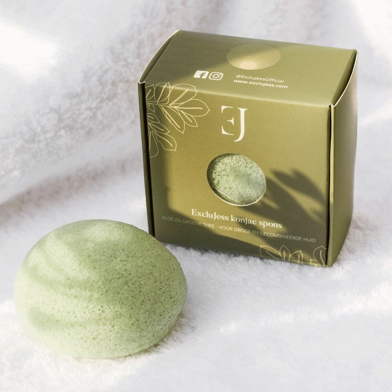 Aloë en groene thee konjac spons