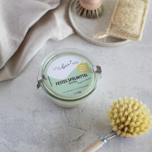 Vast afwaszeep in glazen pot