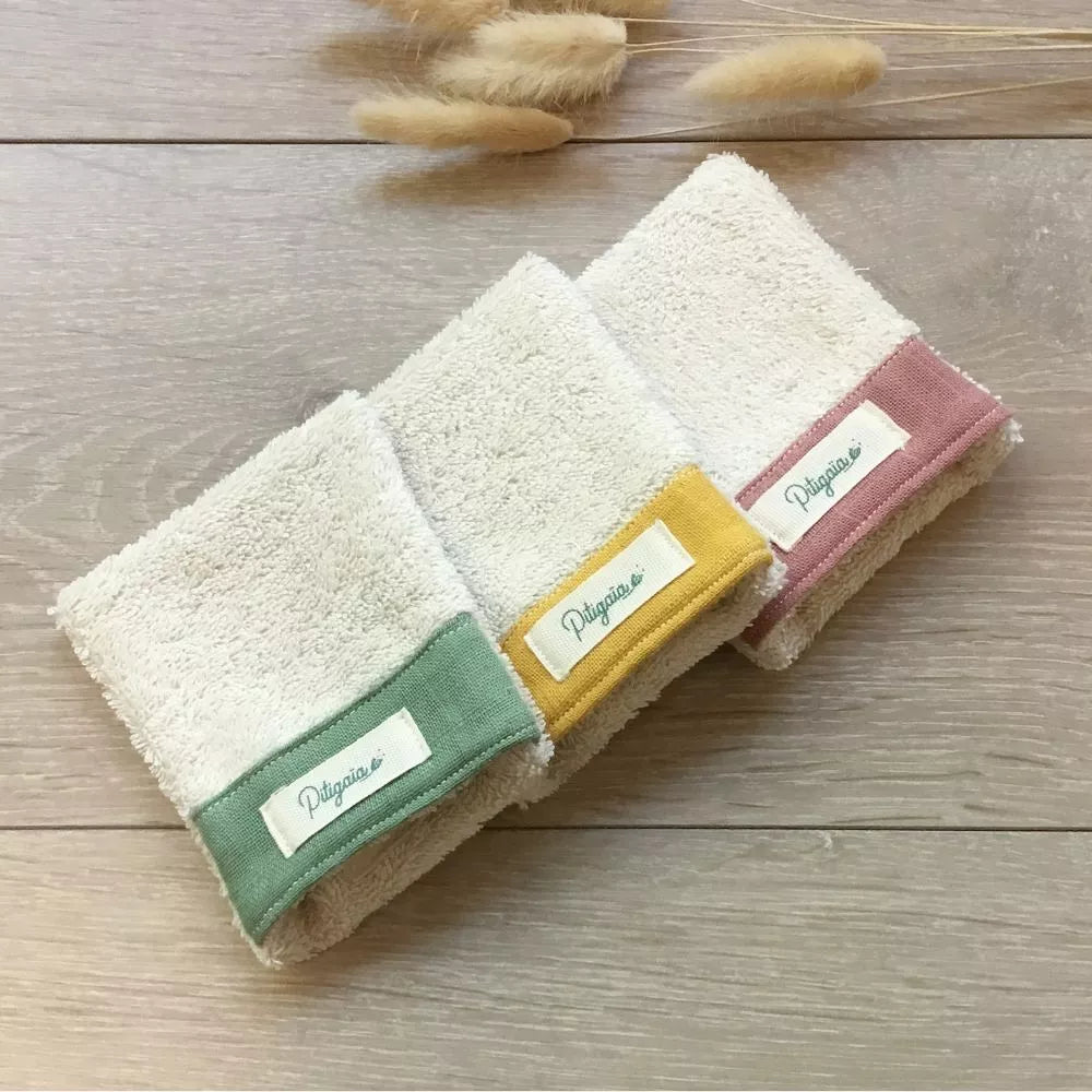 Pitigaïa Trio van Mini-Washandjes van Biologisch Katoen