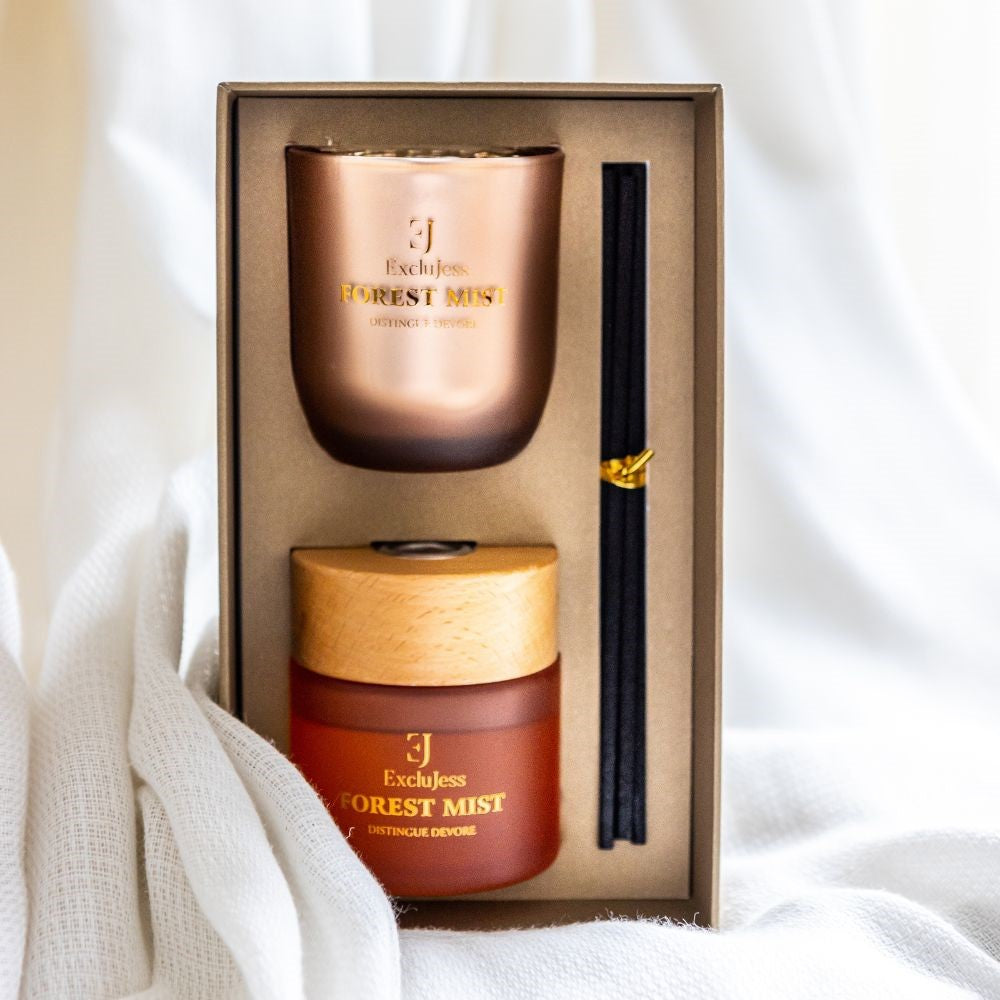 Gift set Forest Mist Distingue Devore Geurstokjes & Geurkaars